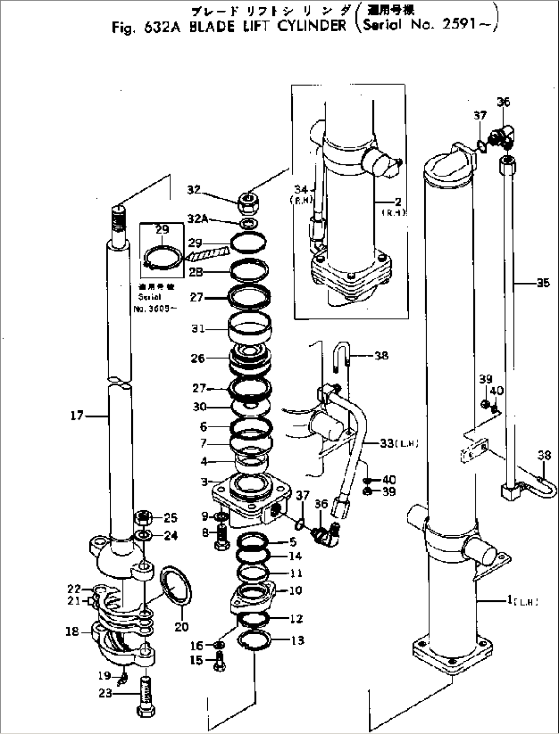 BLADE LIFT CYLINDER(#2591-)