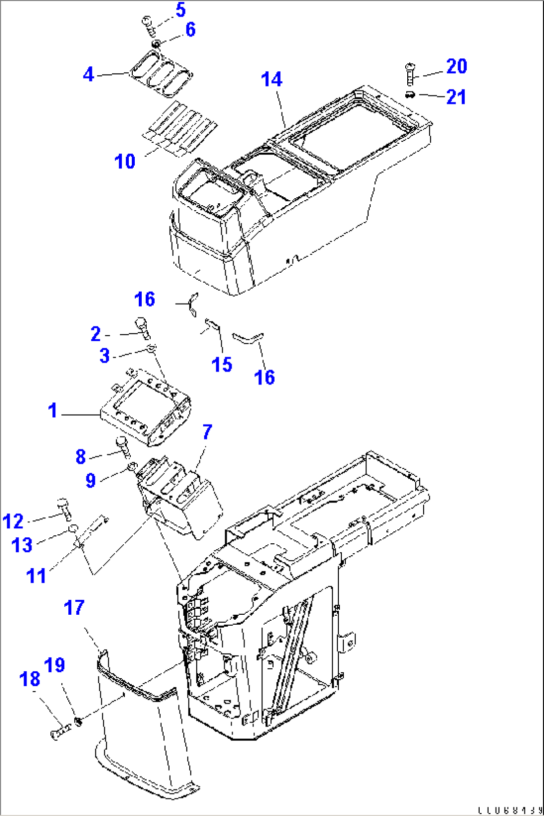 LOADER CONTROL (CONSOLE COVER) (FOR 3-LEVERS)(#70001-)