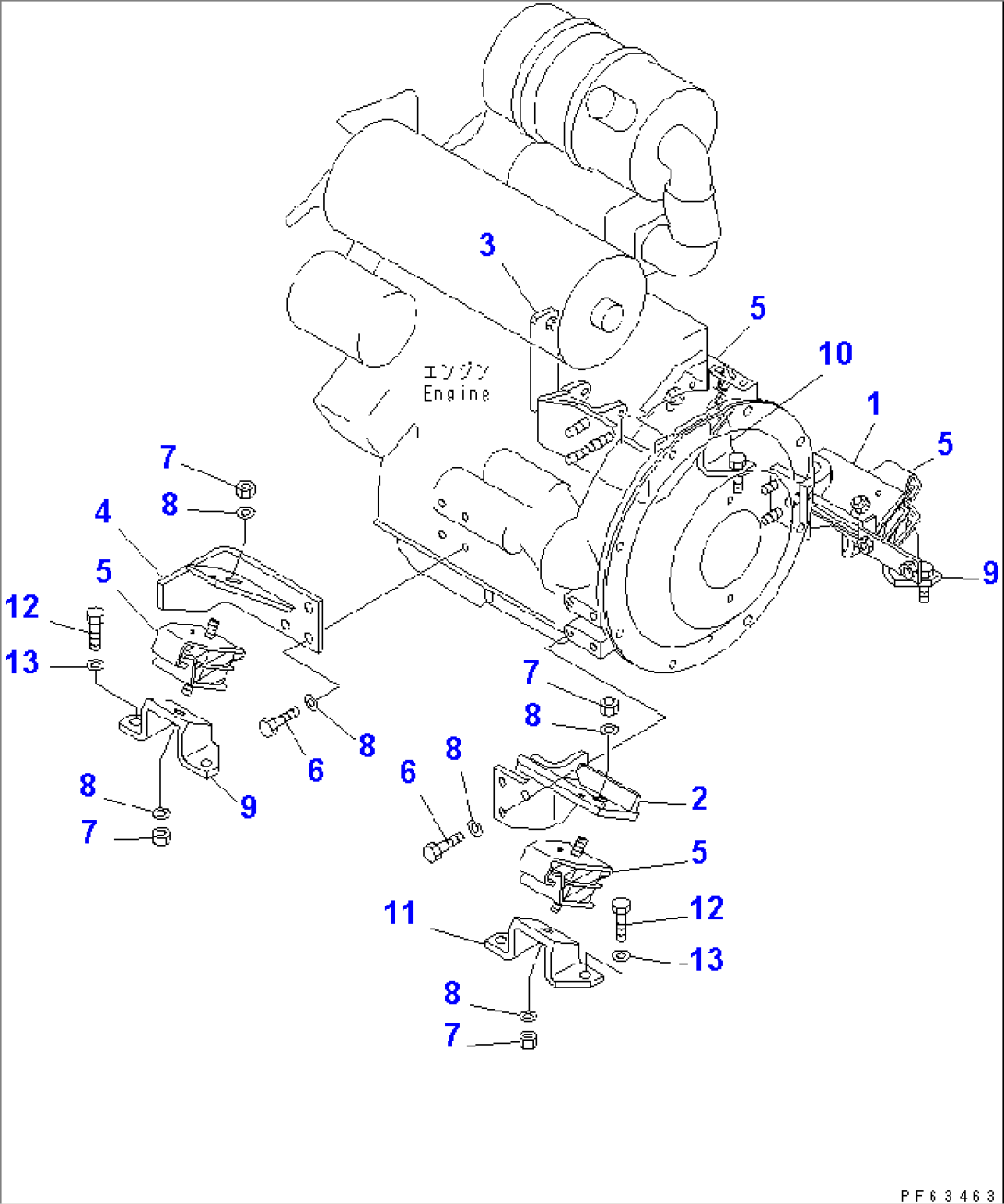 ENGINE MOUNTING PARTS (WITH AIR CONDITIONER)