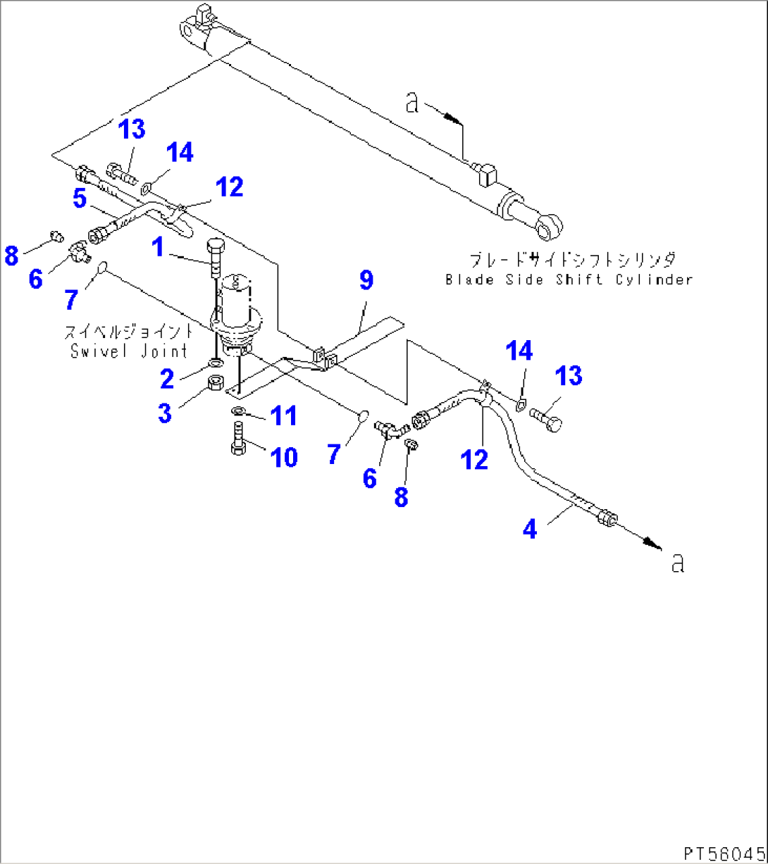 HYDRAULIC PIPING (BLADE SIDE SHIFT CYLINDER LINE) (2/2)(#5001-5999)