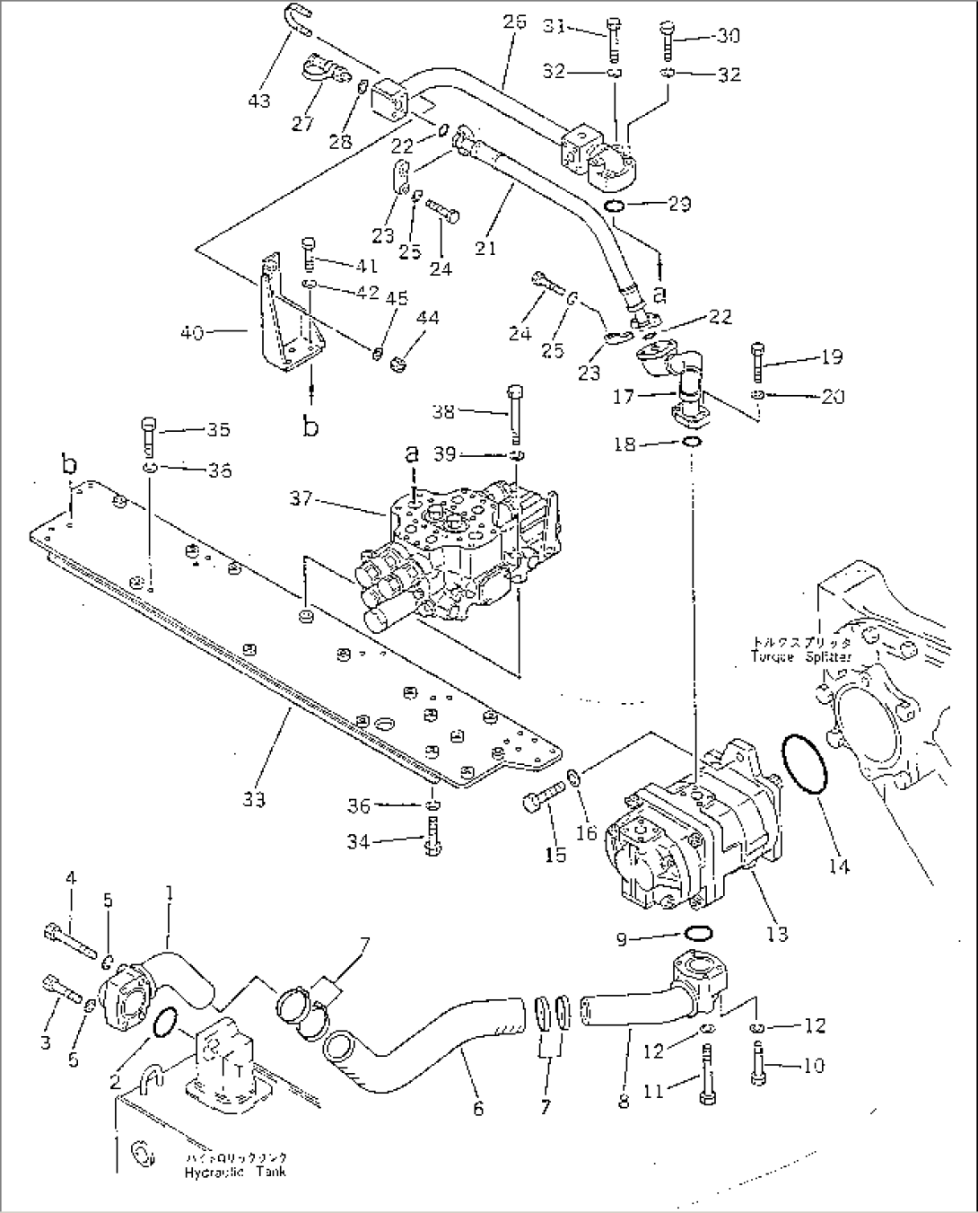 HYDRAULIC OIL PIPING (TANK TO PUMP TO VALVE)