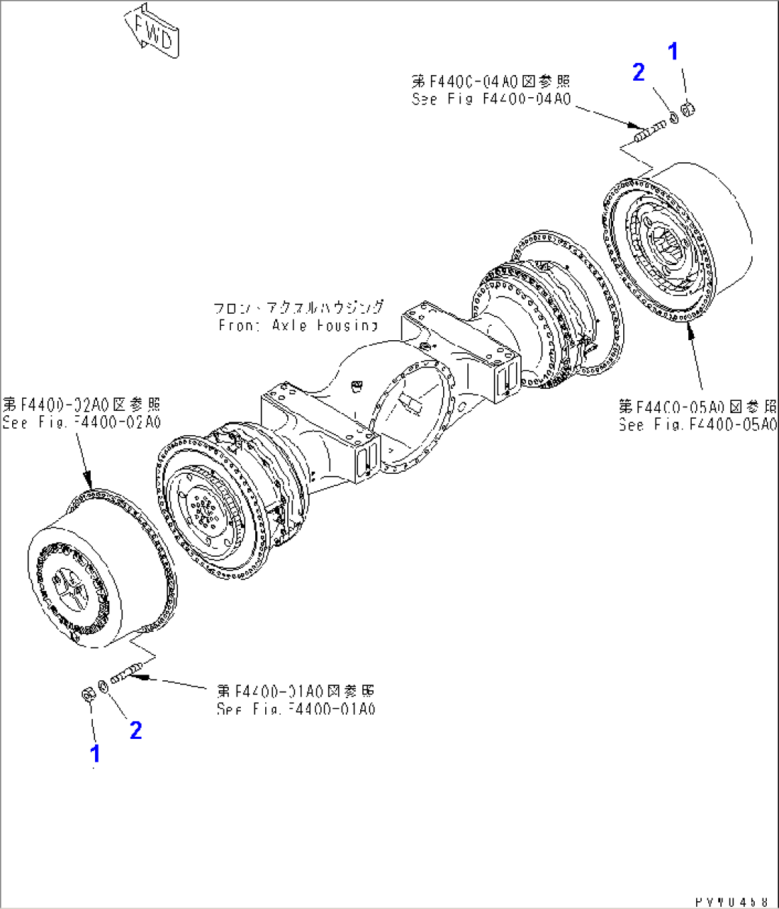 FRONT AXLE (WHEEL RIM MOUNTING PARTS)
