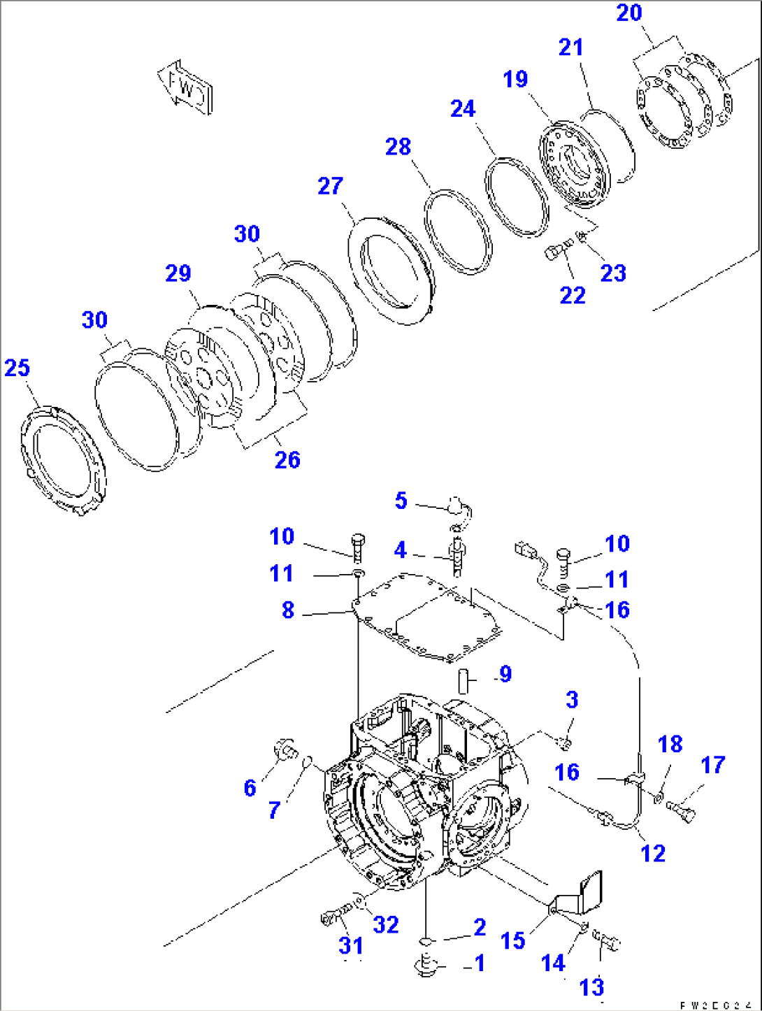 FRONT AXLE (COVER AND BRAKE)
