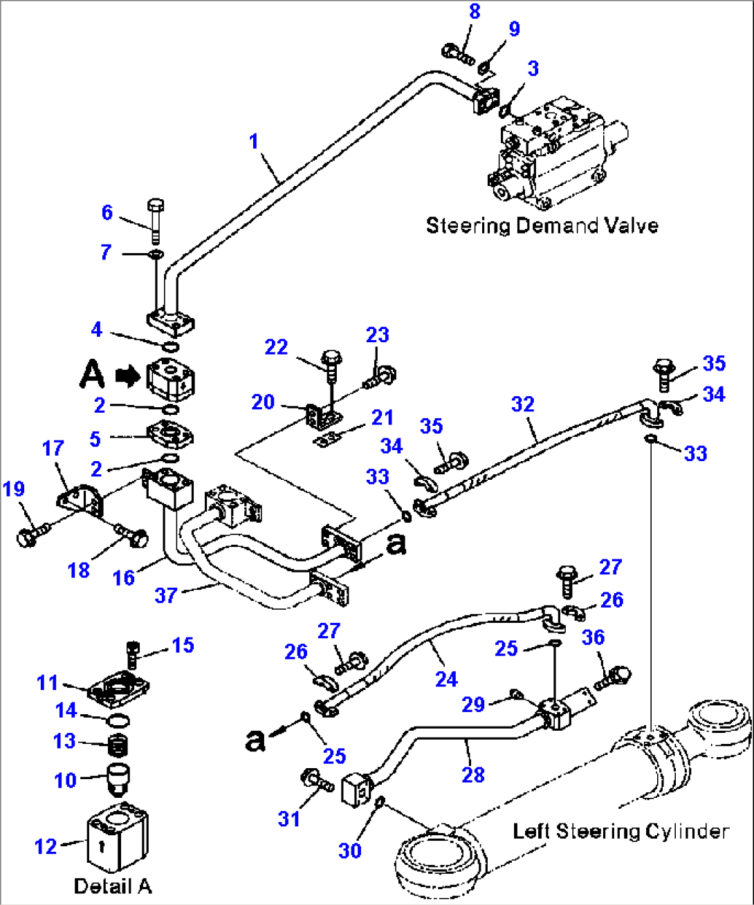 H4410-01A0 STEERING PIPING STEERING CYLINDER LINE MOUNTING (1/2)