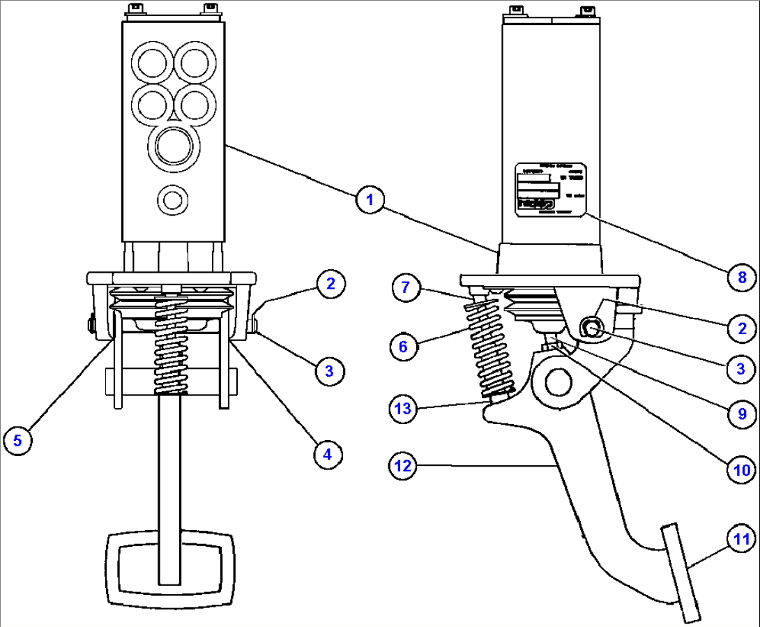 BRAKE VALVE PEDAL ASSEMBLY (PC2025)