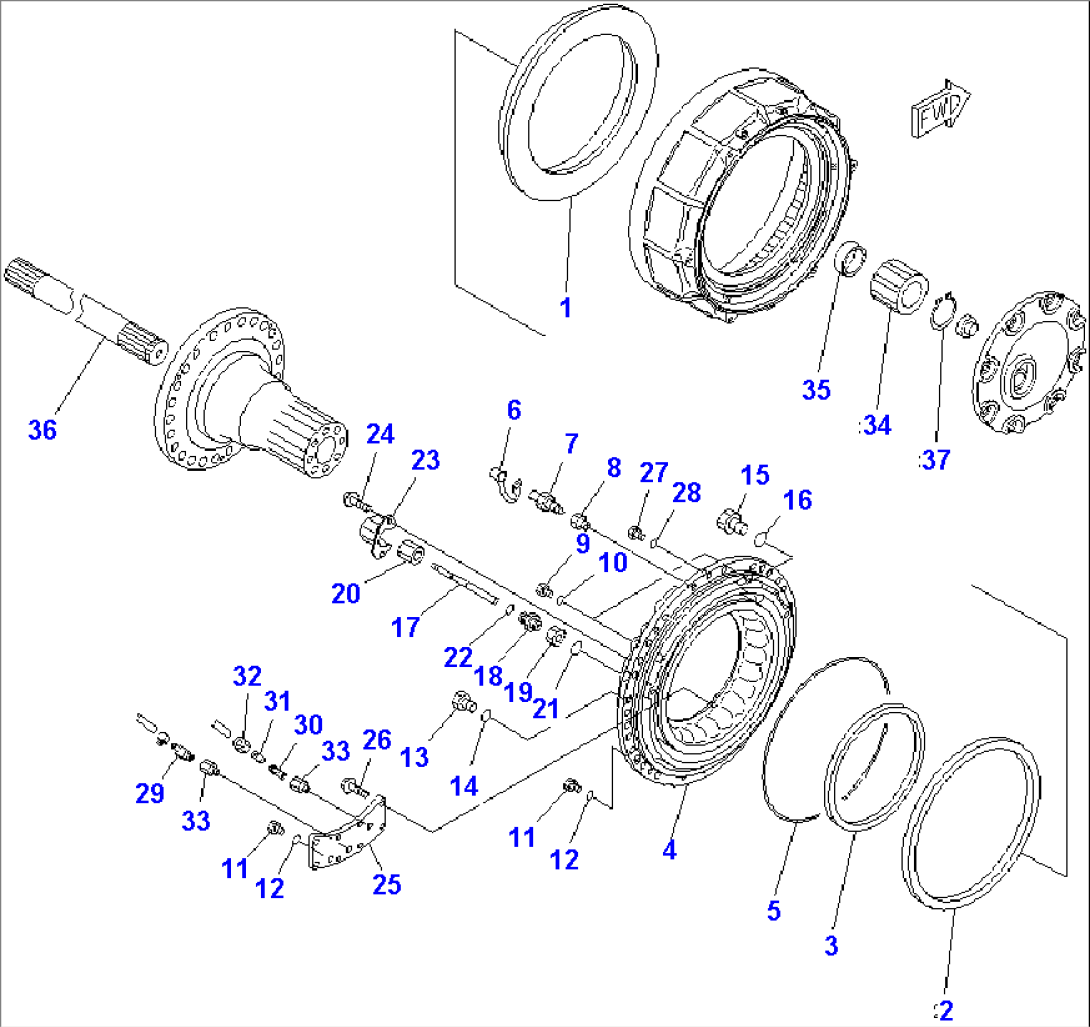 REAR AXLE (BRAKE CYLINDER) (R.H.)(#2001-)