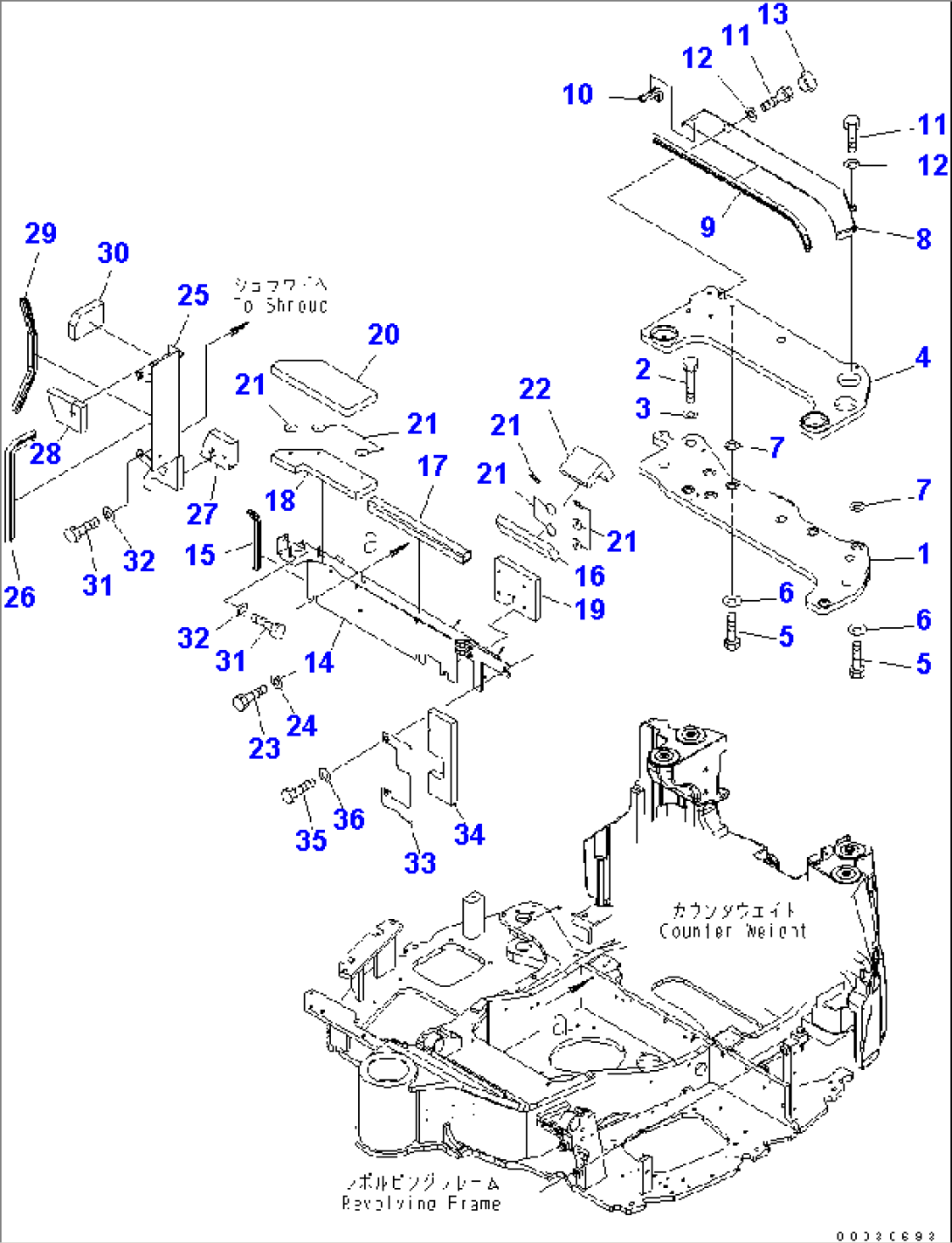 HOOD (MOUNT BRACKET) (FOR CAB)(#8001-8360)