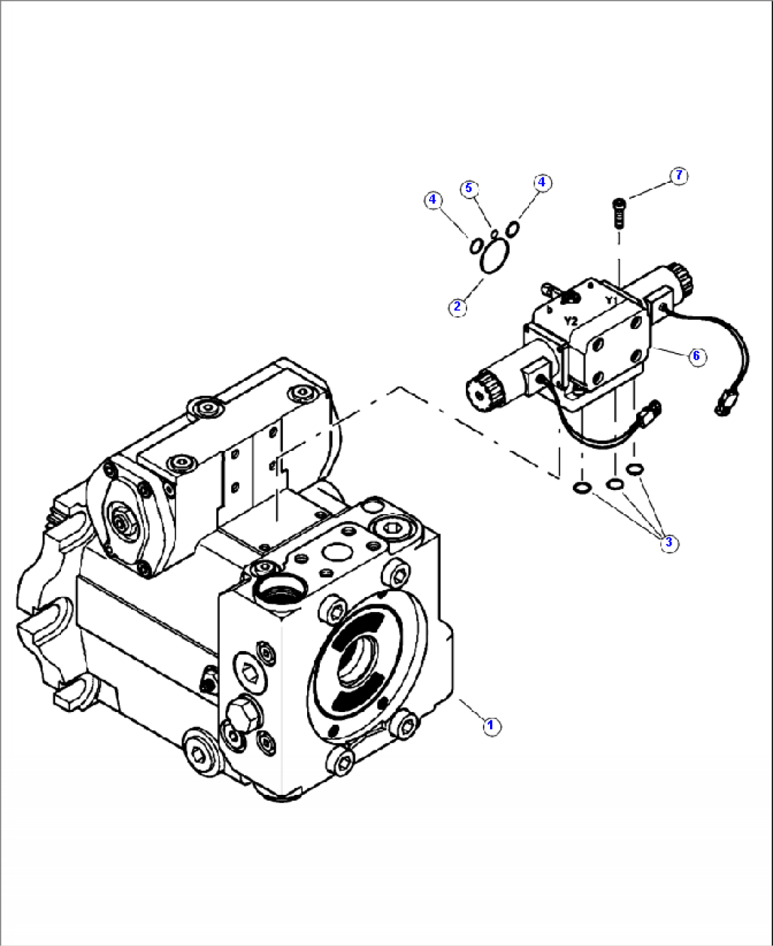 H0247-01A0 TRACK DRIVE PUMP STROKE CONTROL VALVE MOUNTING