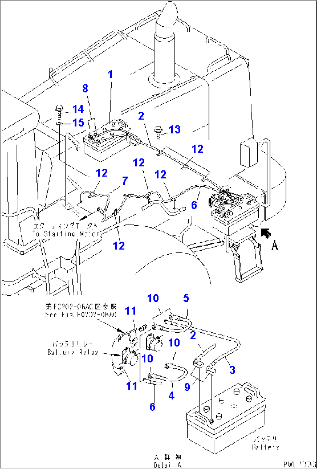 REAR HARNESS (BATTERY AND BATTERY RELAY LINE)(#50001-52000)