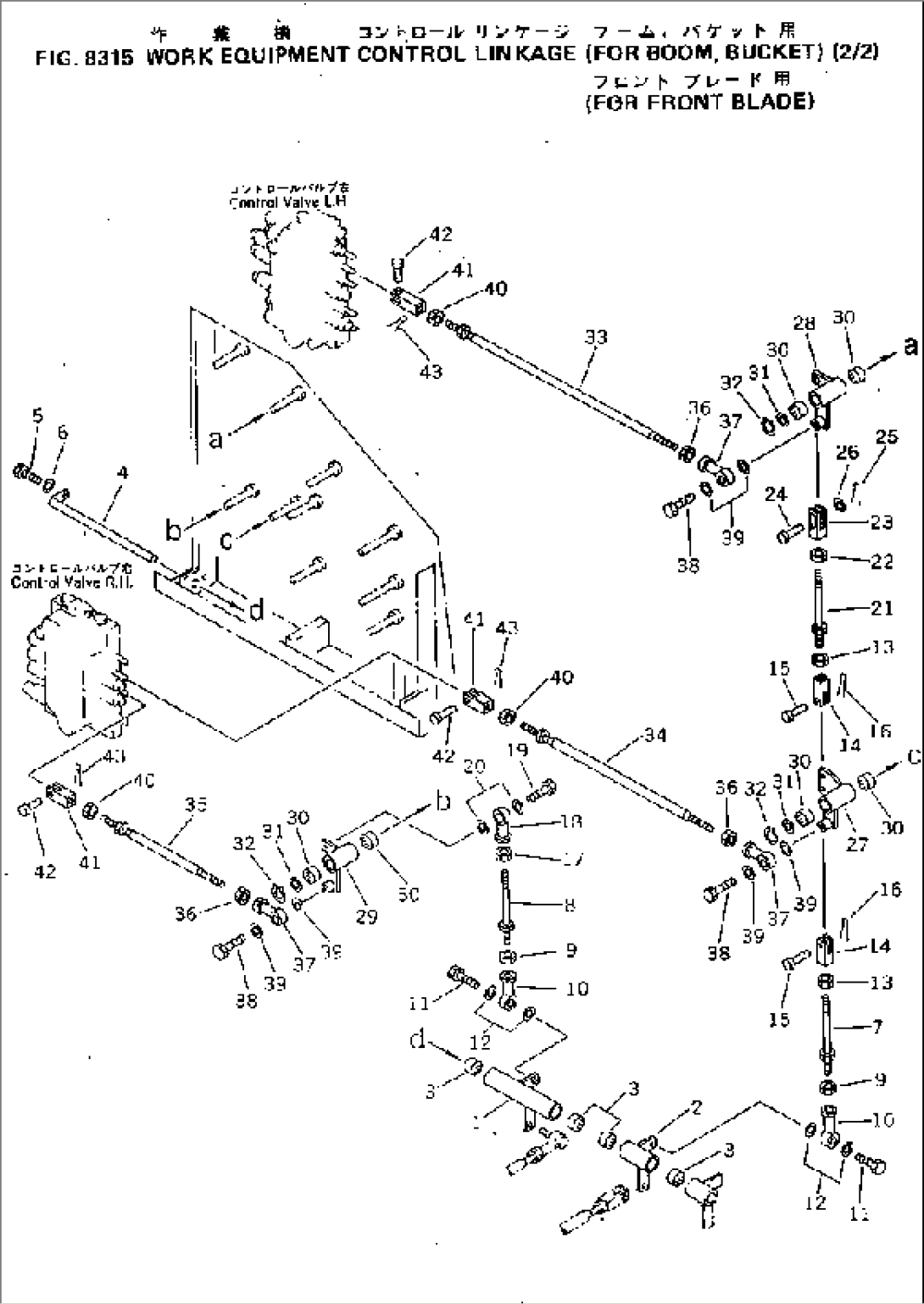 WORK EQUIPMENT CONTROL LINKAGE (FOR BOOM¤ BUCKET) (2/2) (FRONT BLADE)