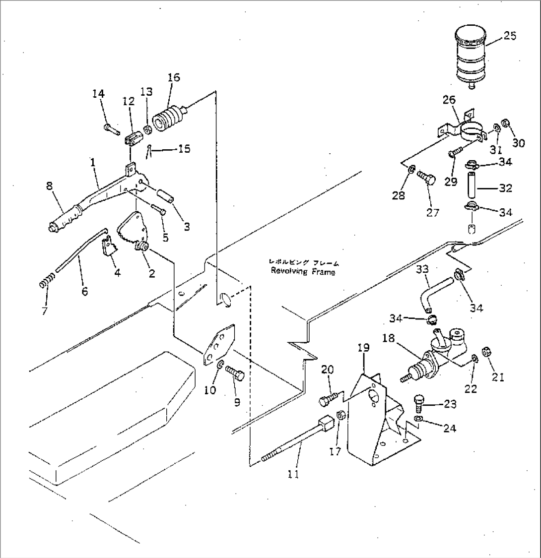 SWING BRAKE LEVER AND PIPING