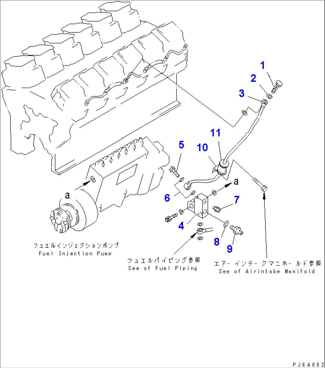 FUEL RETURN (L.H. BANK) (FOR ELECTRICAL GOVERNOR)(#11640-11999)