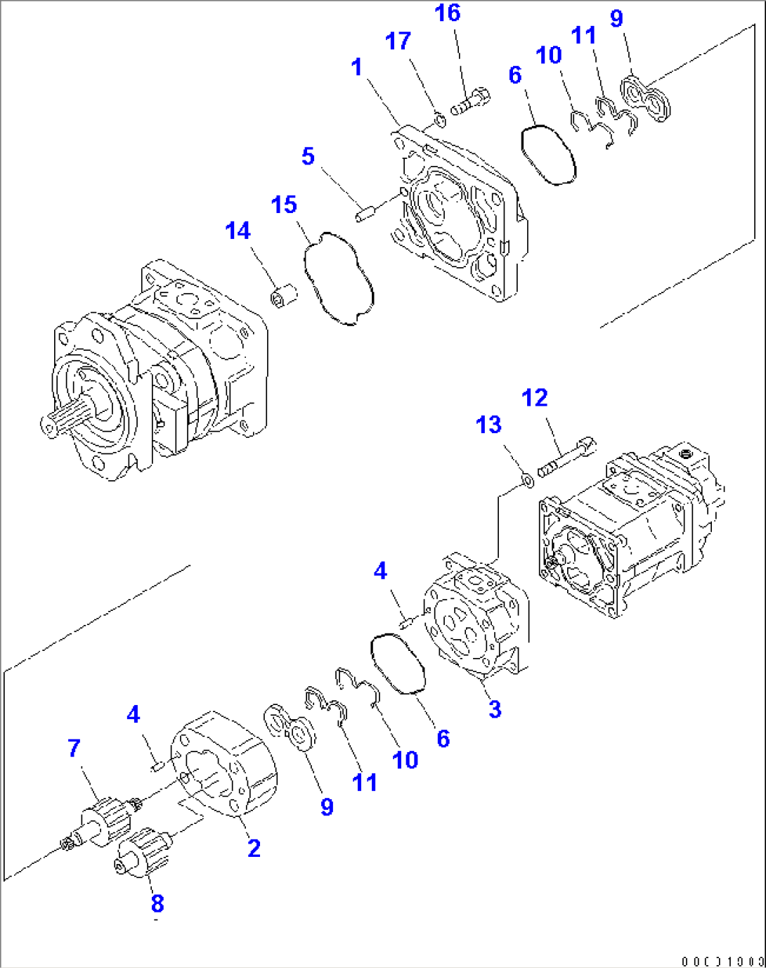 HYDRAULIC PUMP (2/4)(#75001-)