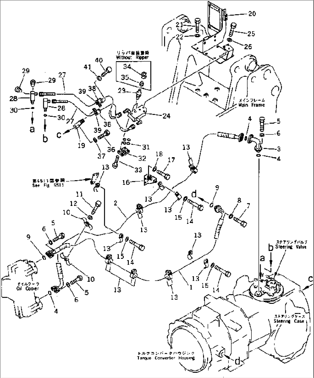 TORQUE CONVERTER AND OIL COOLER PIPING