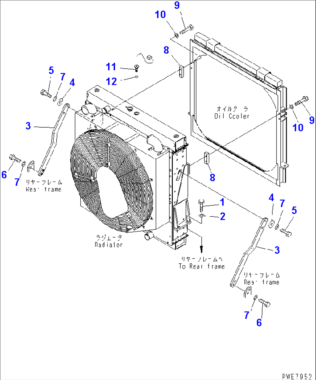 RADIATOR (MOUNTING PARTS AND WATER LEVEL SENSOR)(#50001-51074)