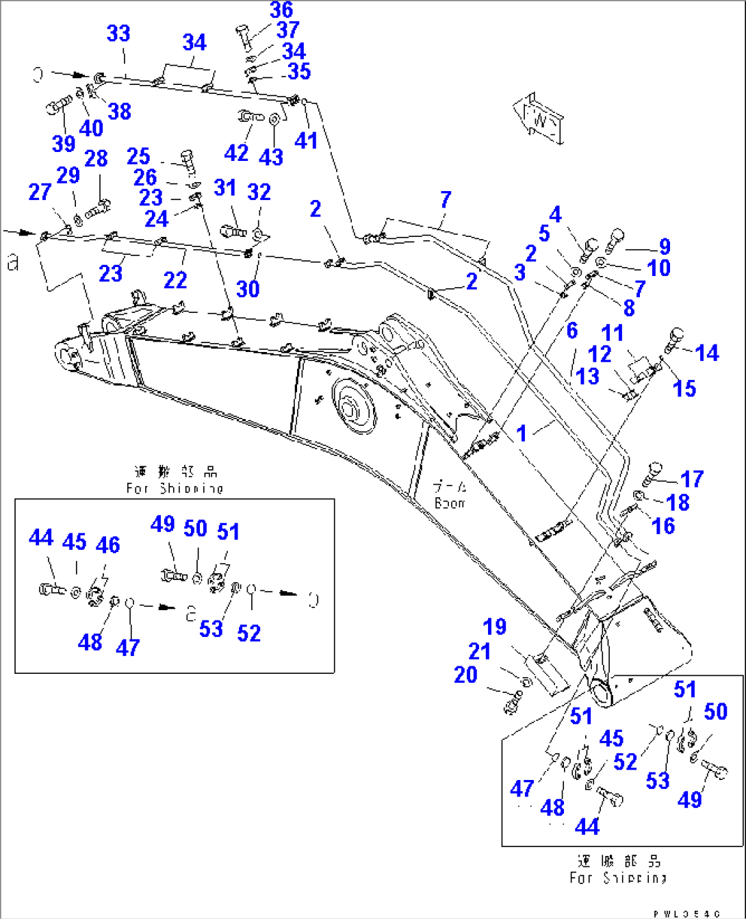 BOOM (6.6M) (BUCKET CYLINDER LINE) (SE SPEC.)