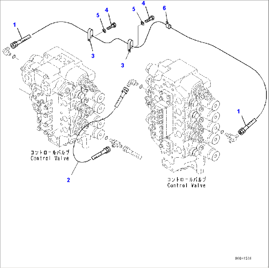 Proportional Pressure Control (PPC) Arm Piping (#70001-)