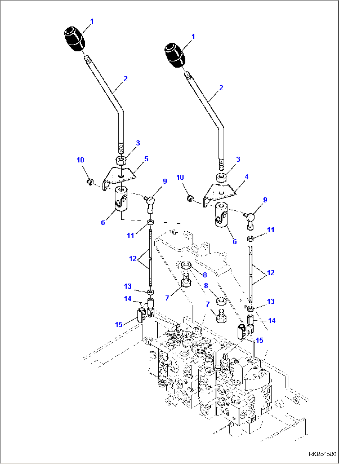 BACKHOE CONTROL LEVERS