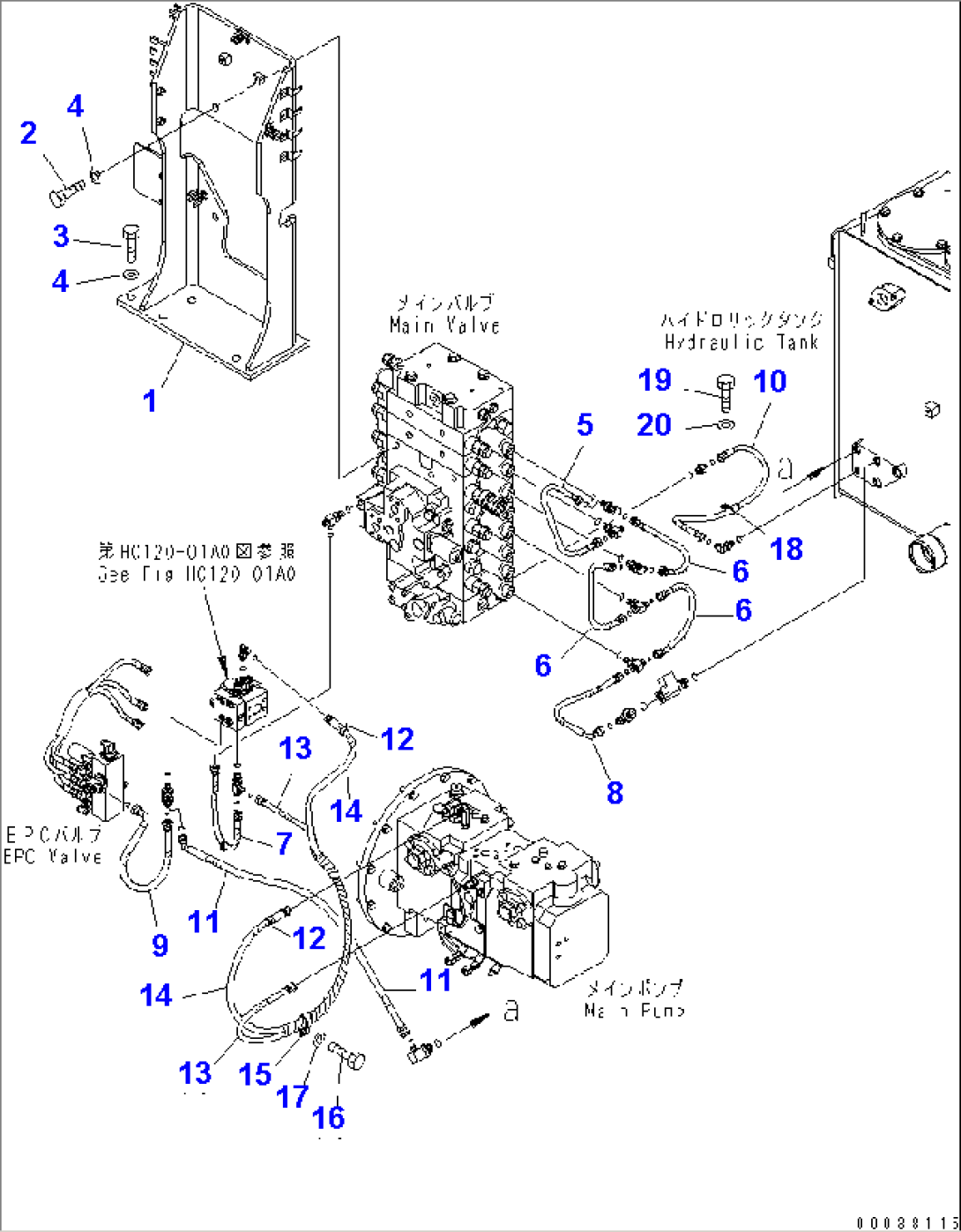 MAIN VALVE (BRACKET AND PIPING)(#1084-)