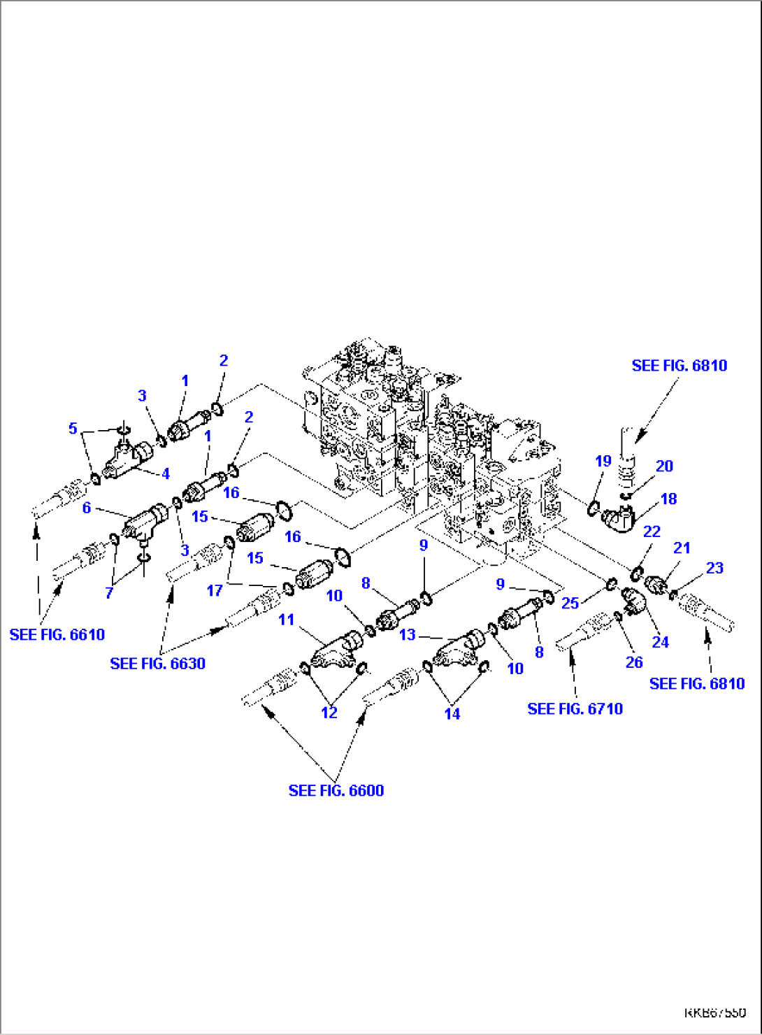 10-SPOOL CONTROL VALVE (MECHANICAL CONTROL) (CONNECTING PARTS) (3/3)