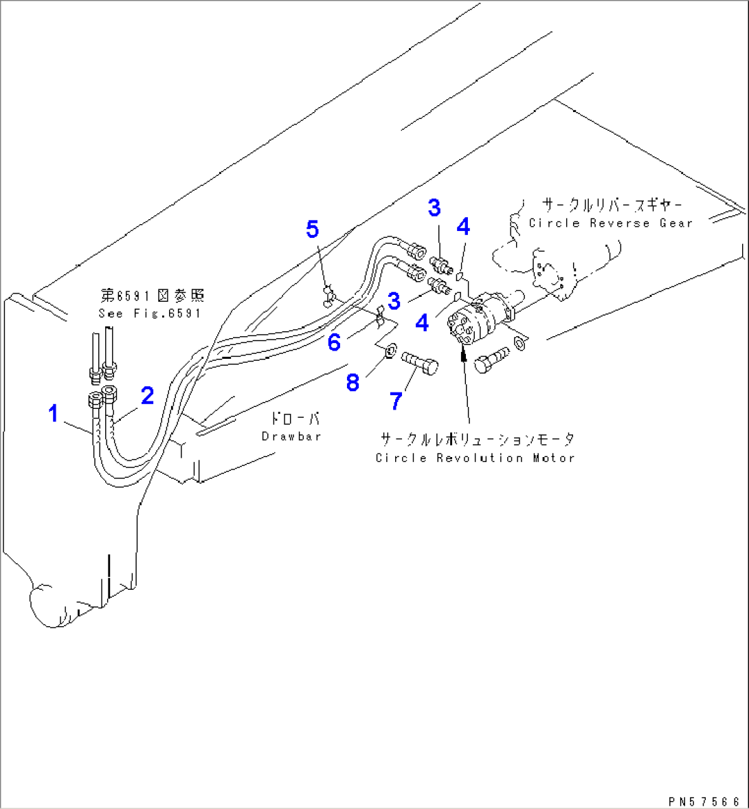 HYDRAULIC PIPING (HYDRAULIC MOTOR LINE) (2/2)