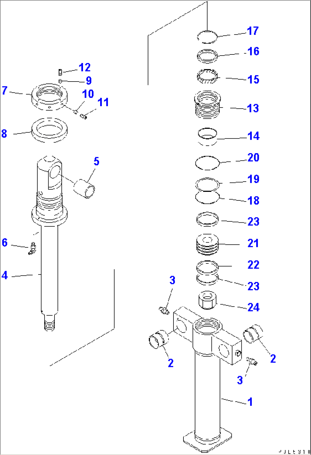 CLAMSHELL BUCKET CYLINDER (INNER PARTS)(#10201-)