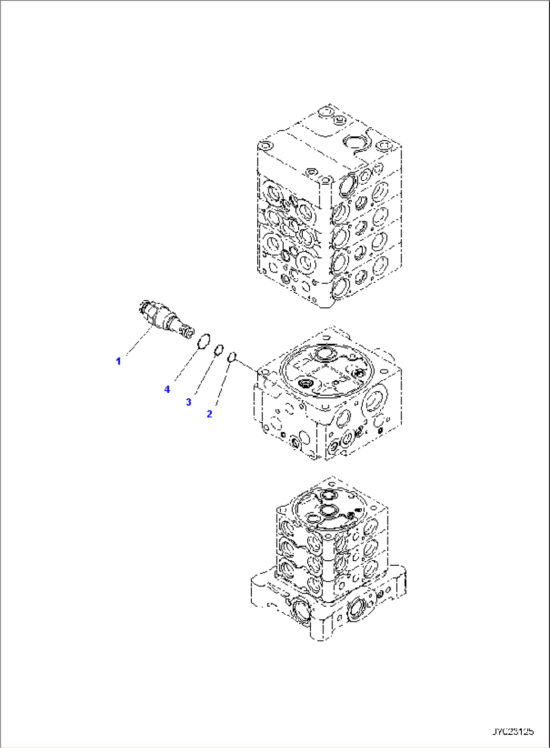 CONTROL VALVE (1-ADDITIONAL ACTUATOR PIPING, ACCUMULATOR, BOOM AND ARM ANTI-DROP VALVE, QUICK COUPLING) (7-VALVE) (14/27)