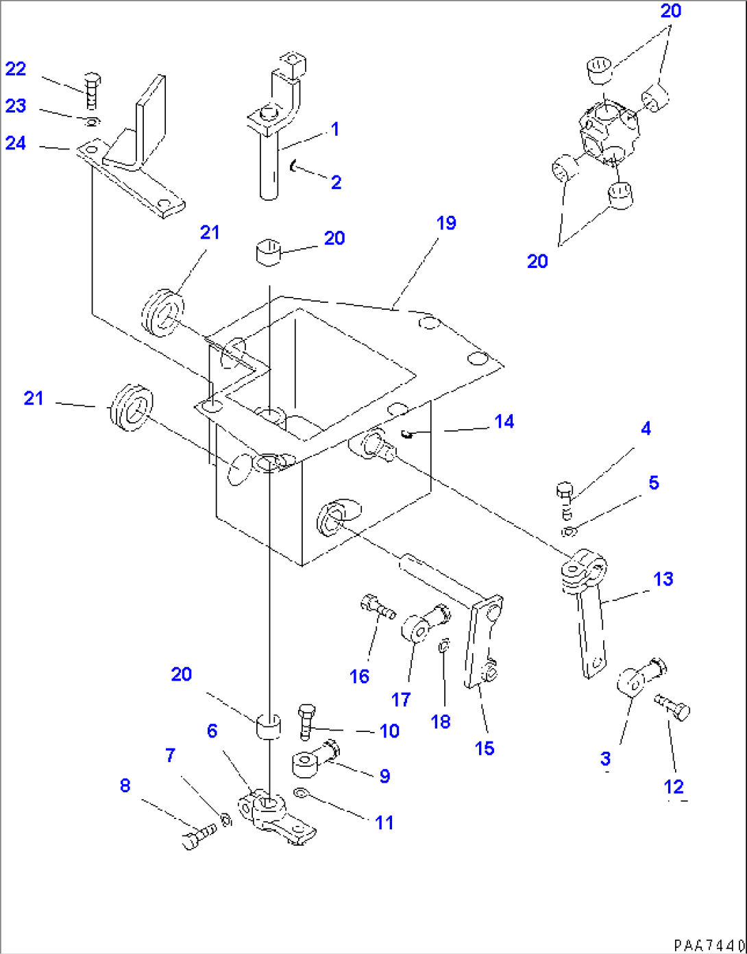 FLOOR FRAME (BLADE CONTROL) (2/2) (FOR POWER ANGLE POWER TILT DOZER)