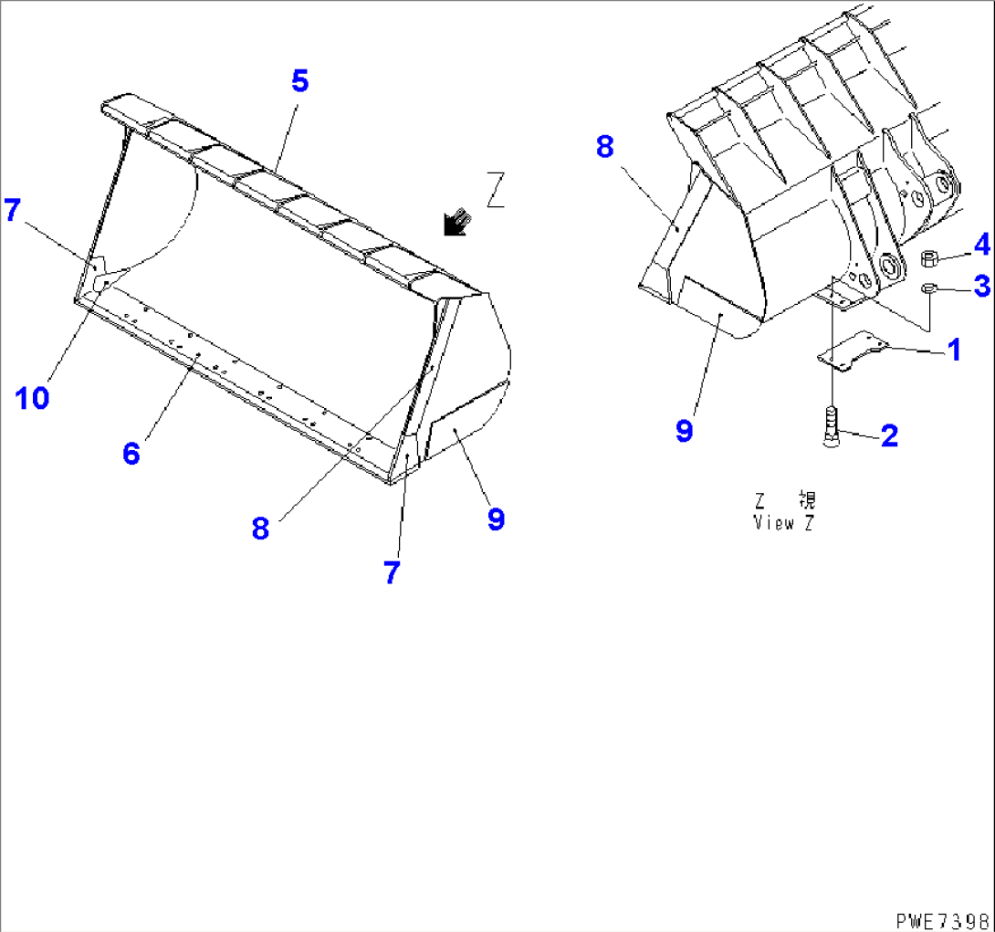 BUCKET¤ 6.1M3 (WITH GUSSET)