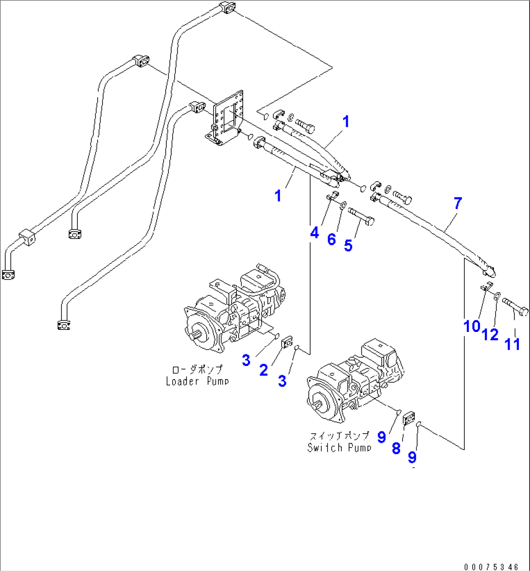 TORQUE CONVERTER AND TRANSMISSION (HYDRAULIC PIPING) (PUMP LINE)(#51075-)