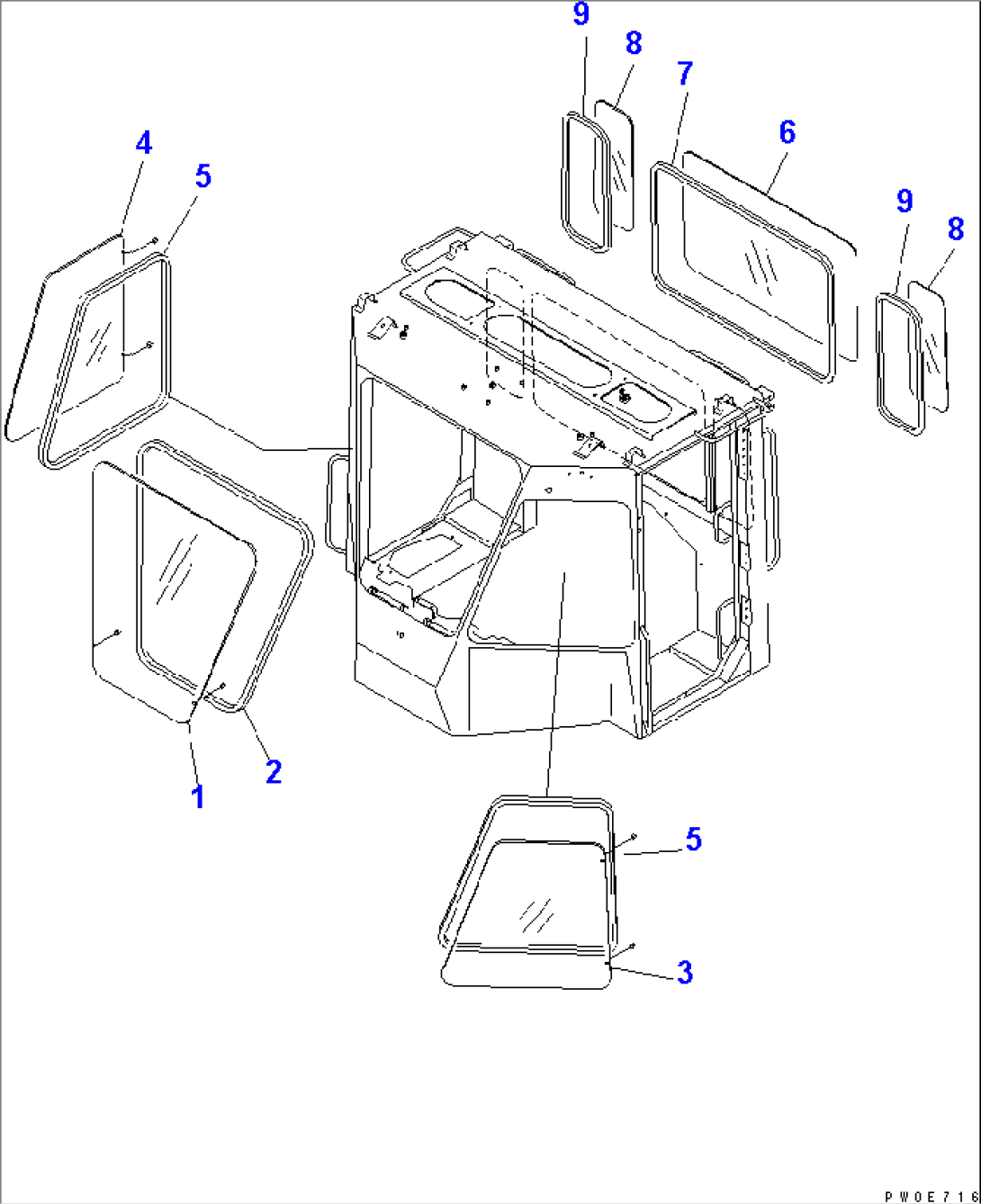 2-PERSONS CAB (WINDOW) (HEAT WIRE GLASS¤ FOR FRONT SIDE AND FRONT CENTER WINDOW)