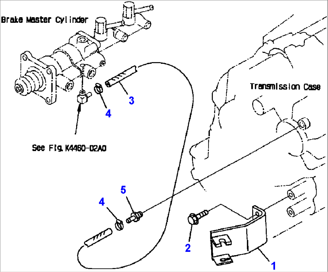 FIG NO. F4300-04A0 TRANSMISSION (BRAKE OIL PIPING AND LINKAGE BRACKET)