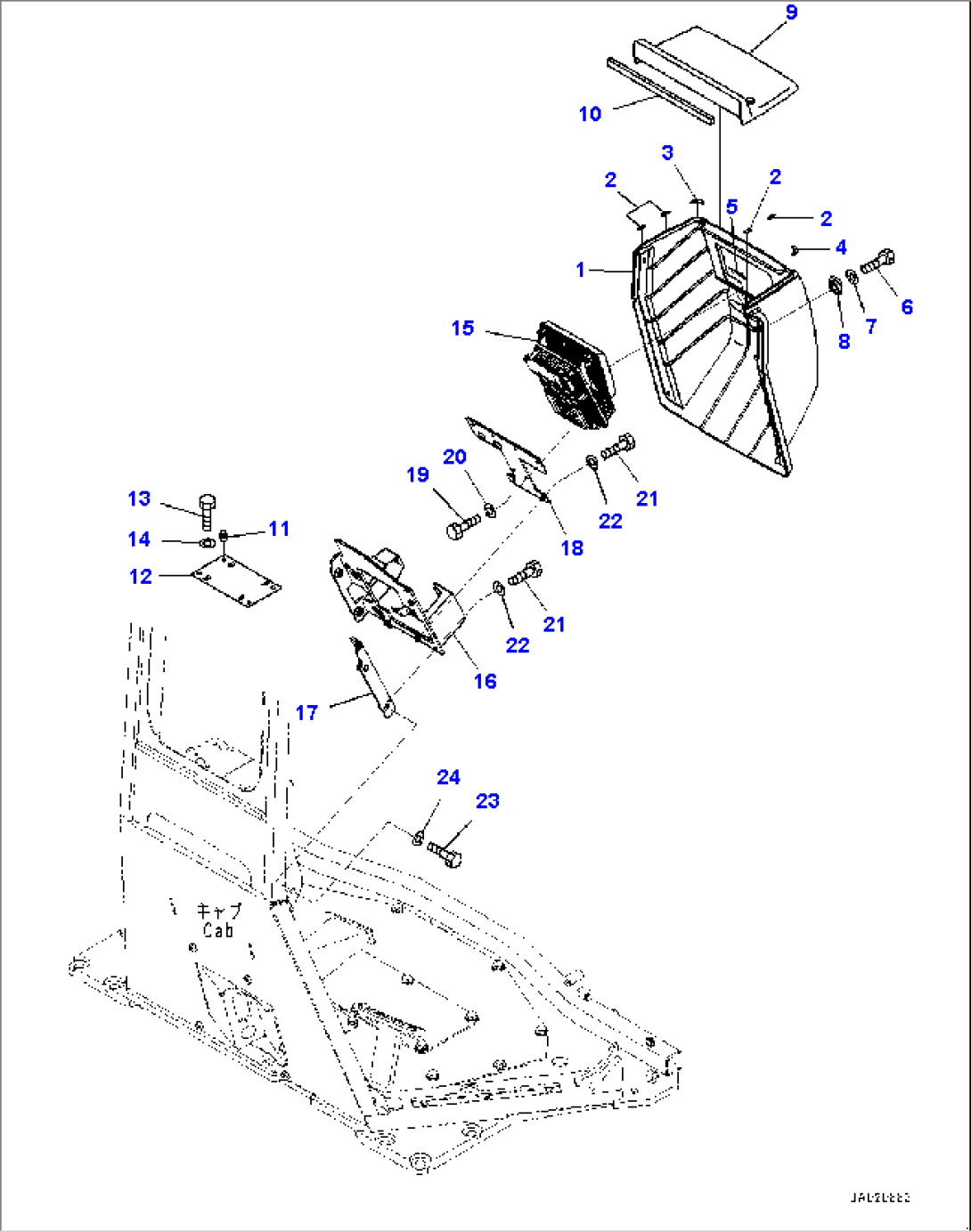 ROPS Cab, Dashboard Cover (1/2) (#80001-)