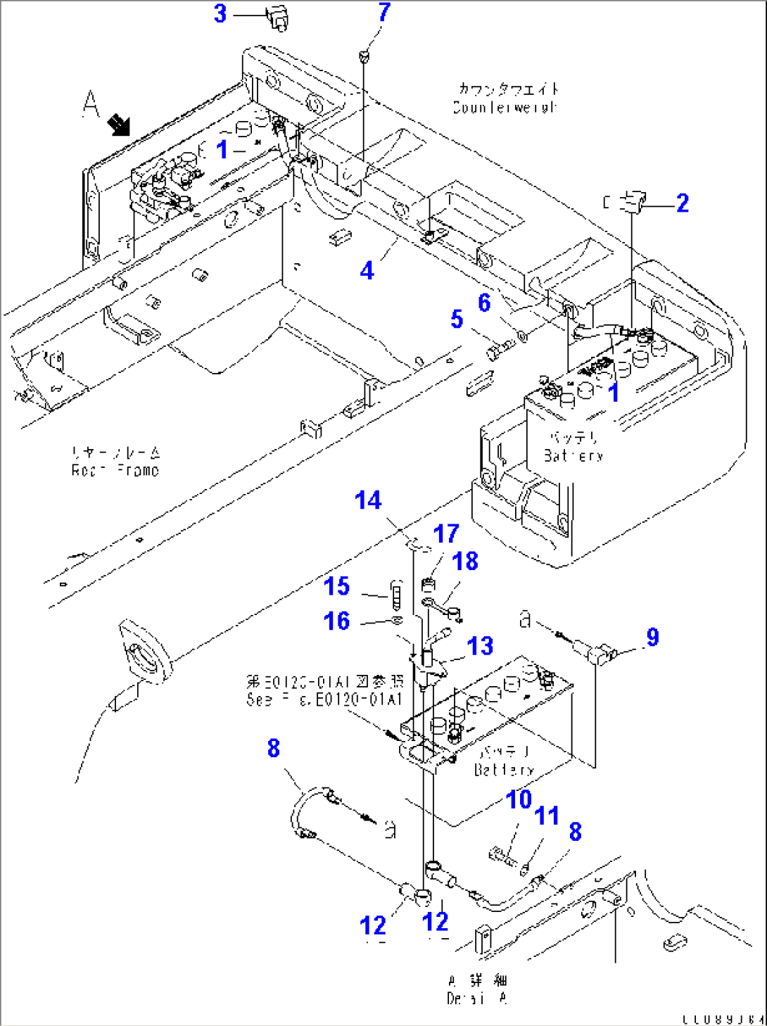 REAR HARNESS (BATTERY CABLE) (FOR DISCONNECT SWITCH)(#75001-)