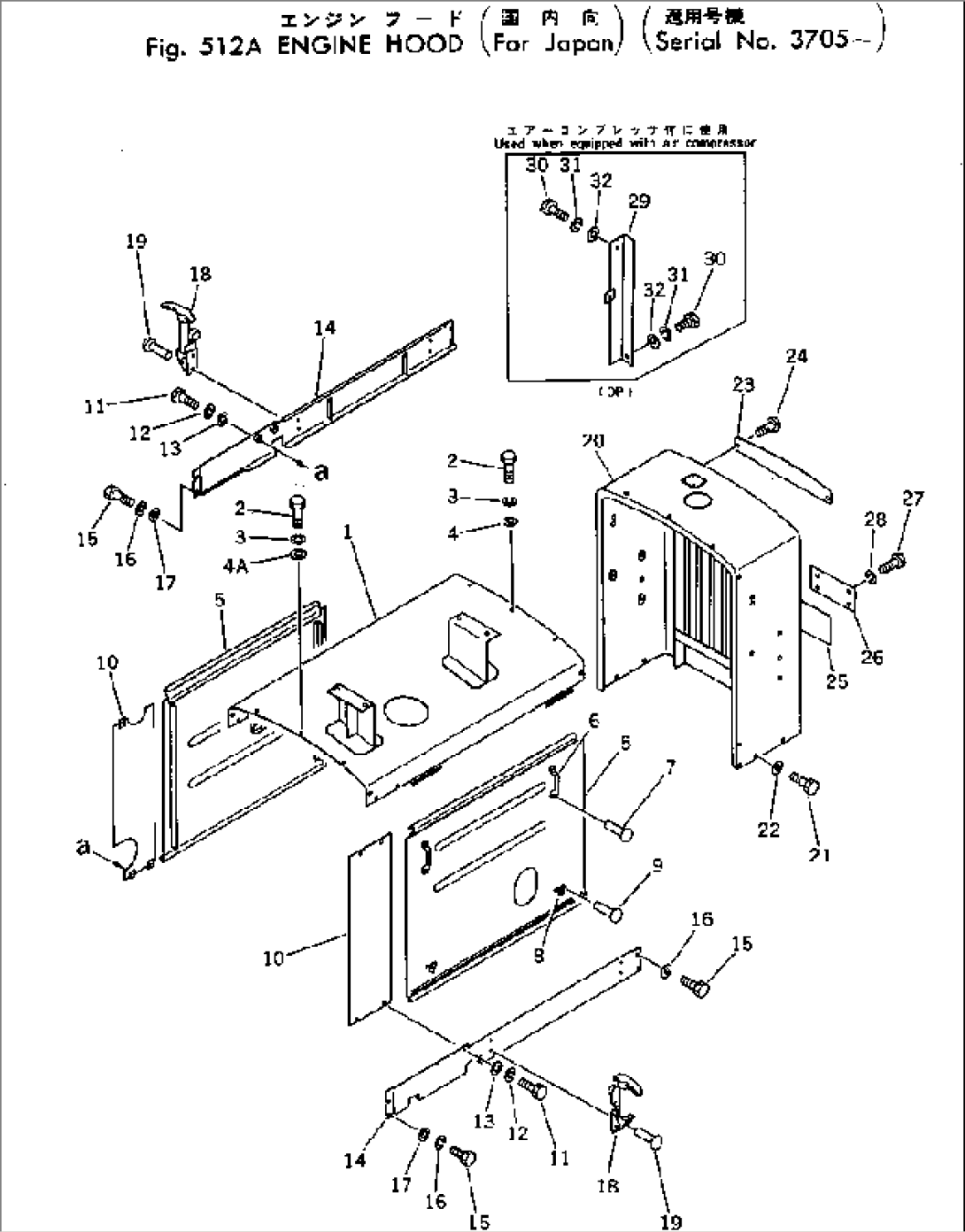 ENGINE HOOD (FOR JAPAN)(#3705-)