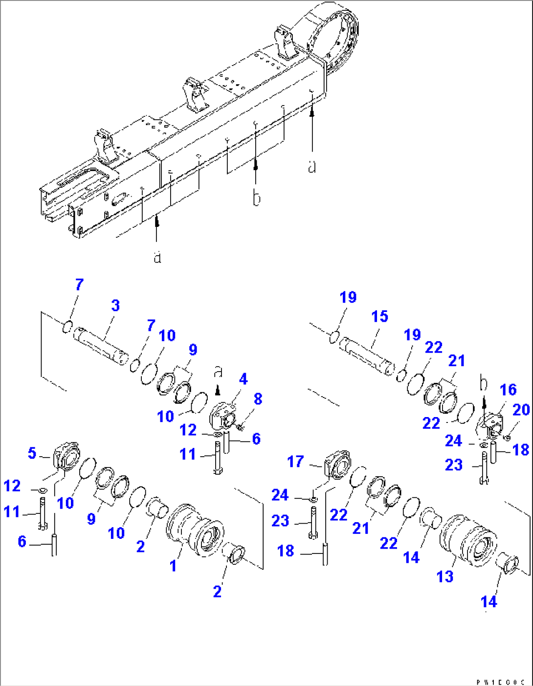 TRACK FRAME (TRACK ROLER) (DOUBLE FLANGE) (L.H.)(#31001-)