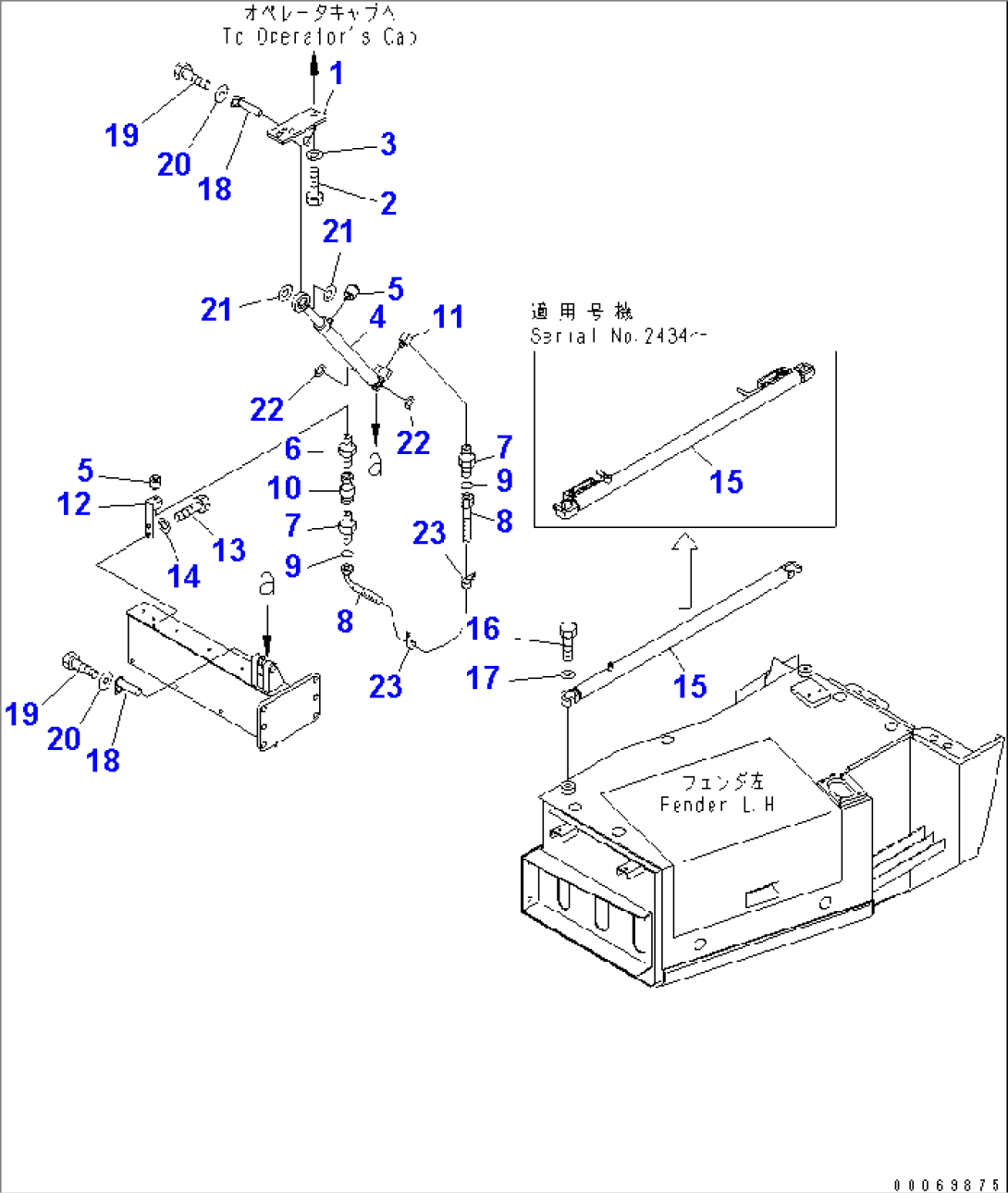 CAB TILT CYLINDER AND RELATED PARTS(#2001-)