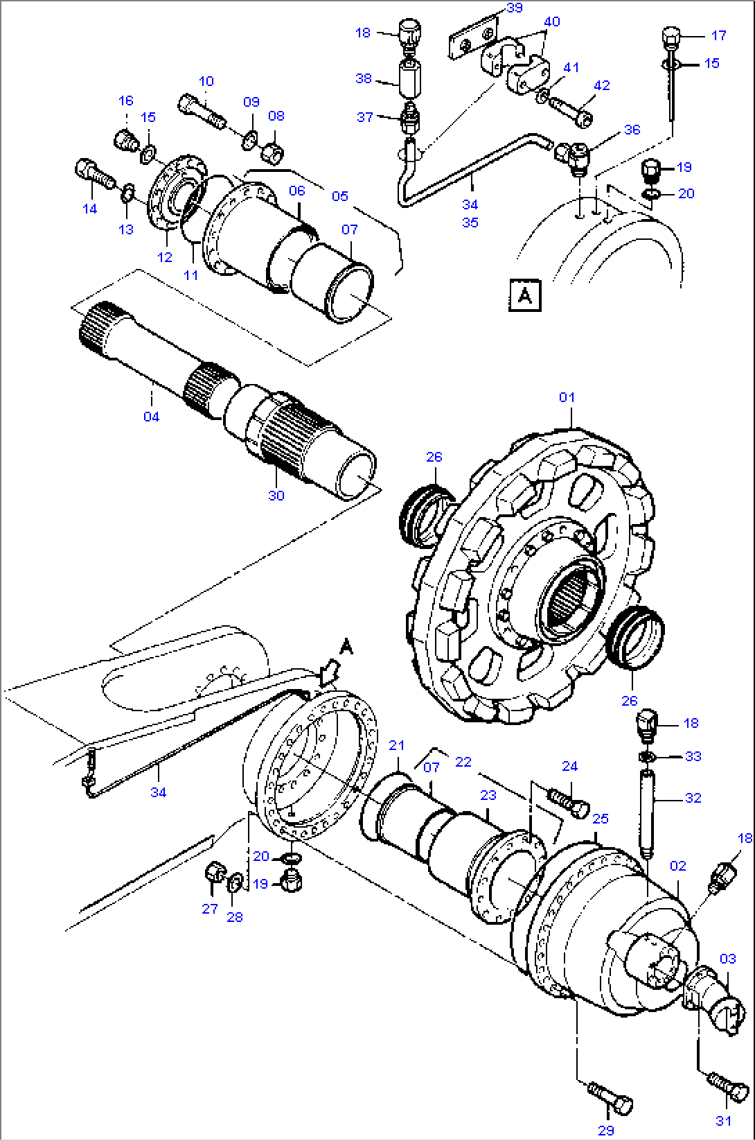 Track Group - Drive Sprocket Side, R.H. and L.H.