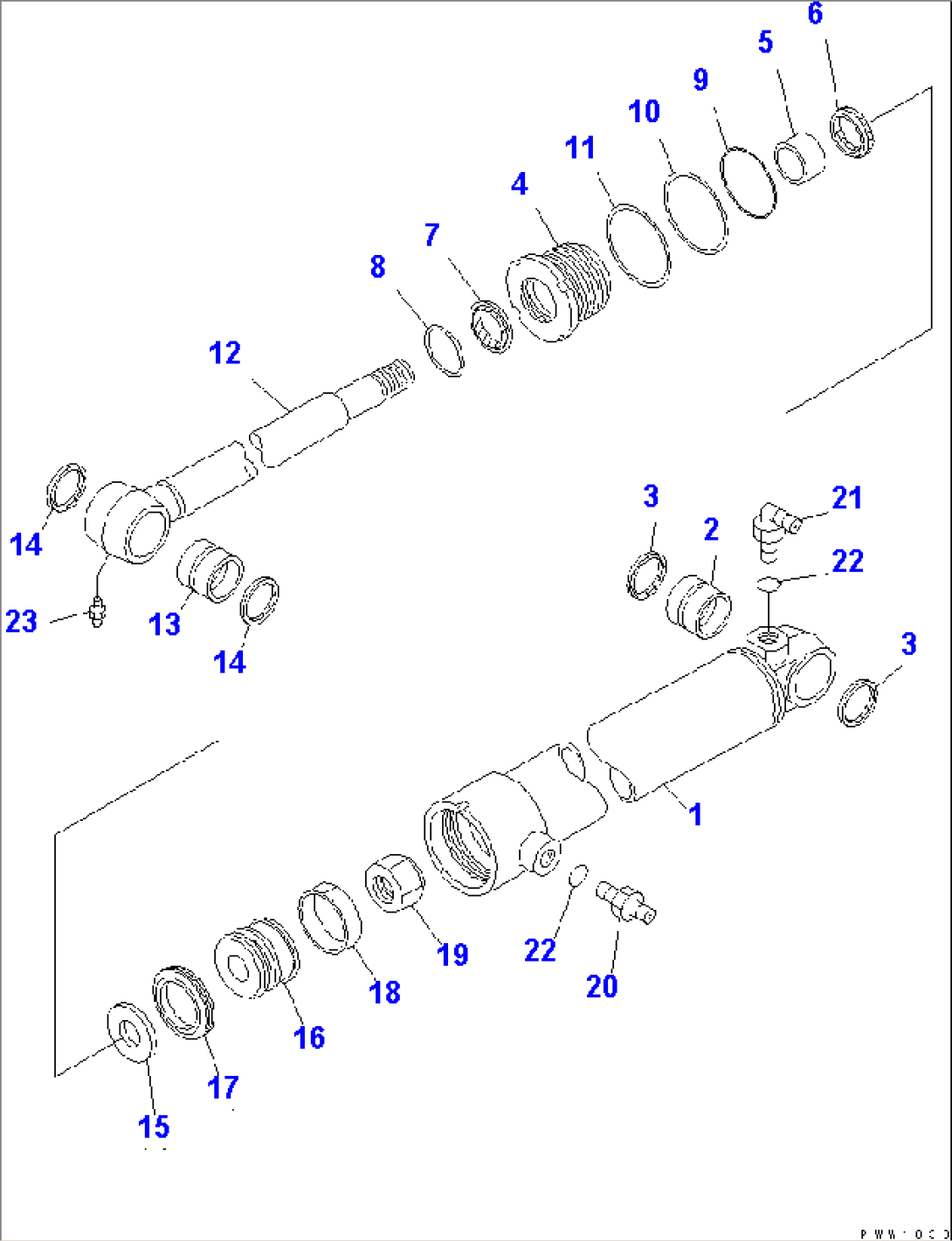 ANGLE CYLINDER (FOR SIDE SHIFT¤ PITCH AND ANGLE SNOW PLOW)(#64001-)