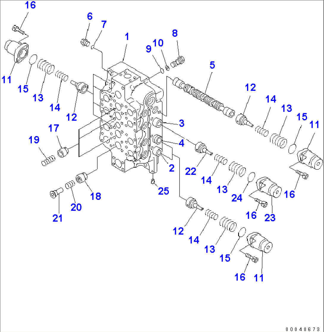 MAIN VALVE (1/6) (4-SPOOL) (NO.2)(#35001-)
