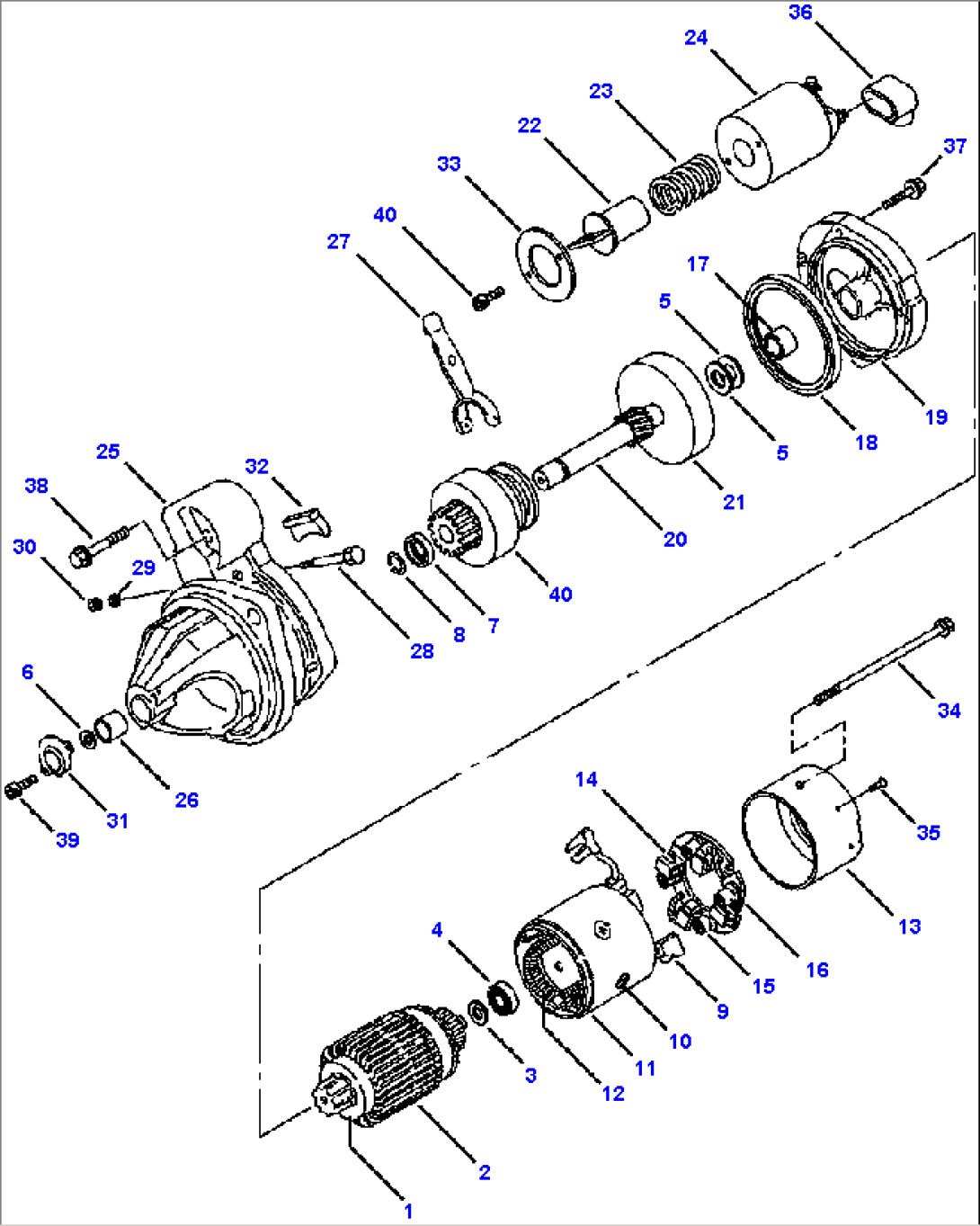 FIG. A0151-01A2 TIER II ENGINE - STARTER MOTOR