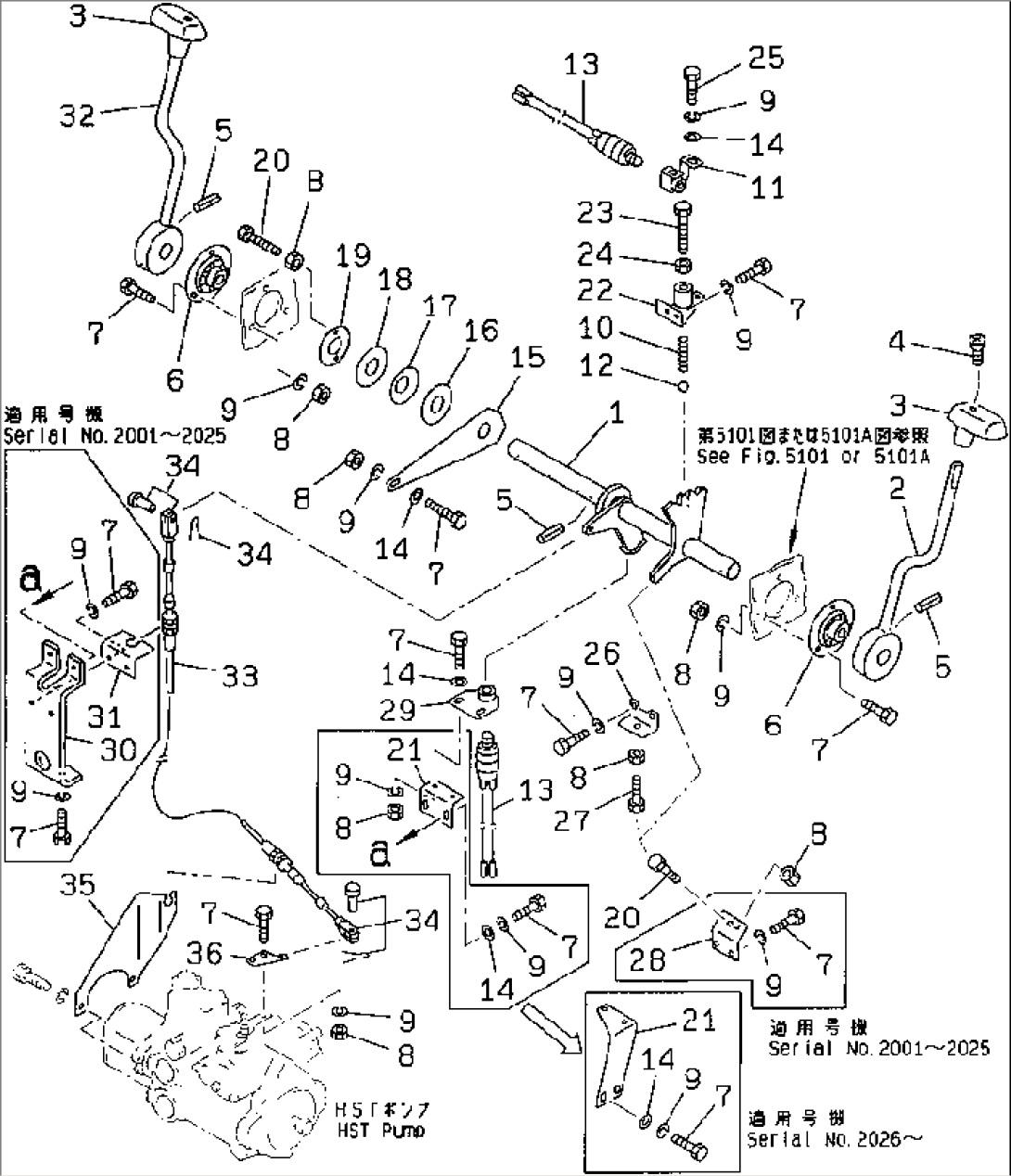 FORWARD AND REVERSE CONTROL LEVER(#2001-2045)