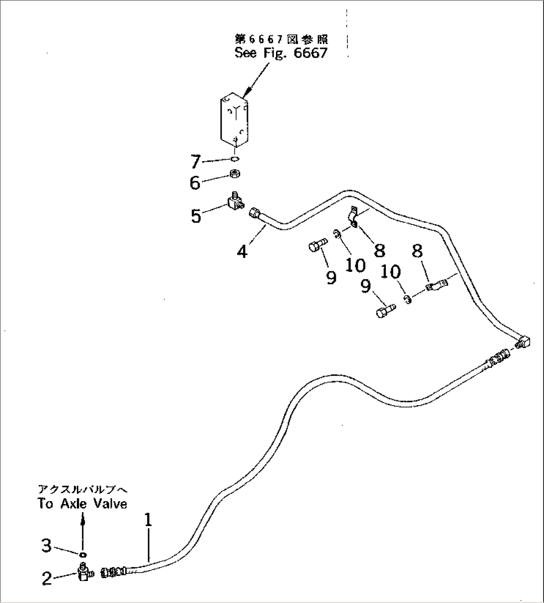 HYDRAULIC PIPING (FOR TRAVEL) (PEDAL TO/FROM SERVO VALVE) (WITH OLSS) (ISO PATTERN)(#3152-3181)