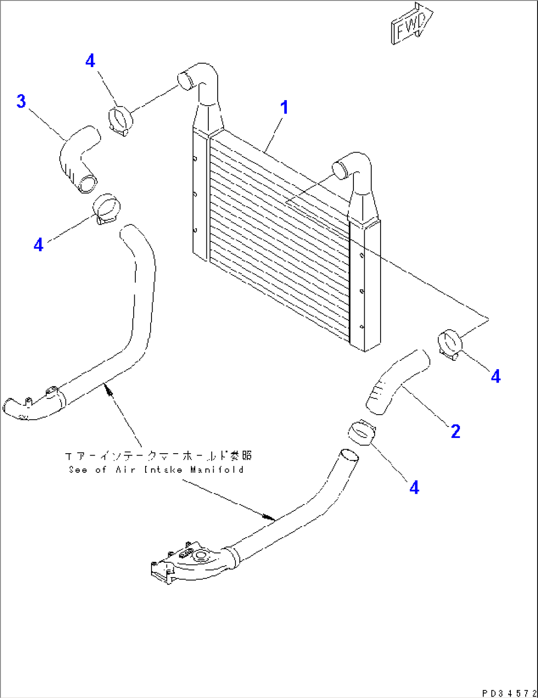 AFTER COOLER MOUNTING (FORWARDED INDIVIDUALLY PARTS)(#21562-27702)