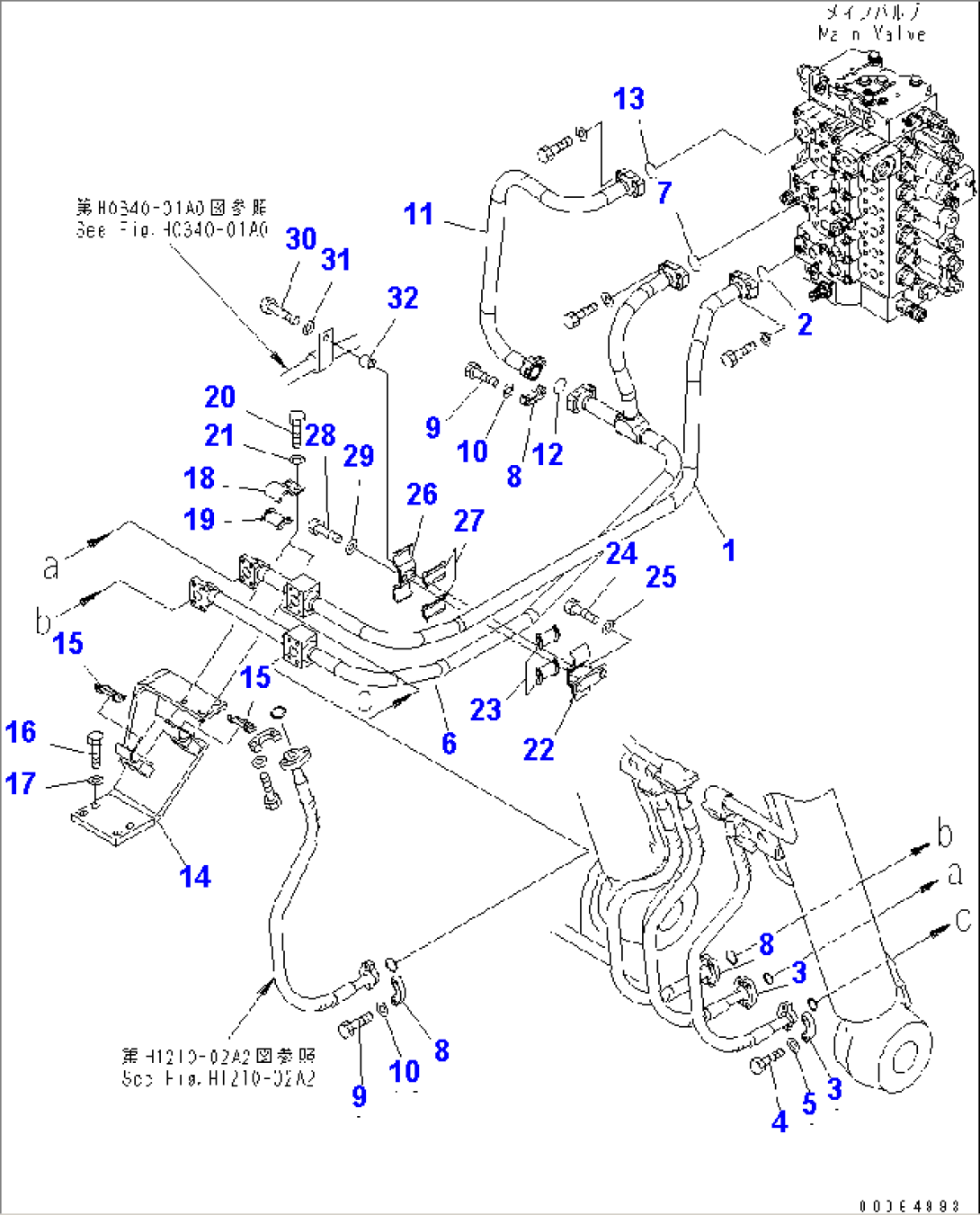 BOOM LINE (1/2) (FOR BURST VALVE)(#70001-)