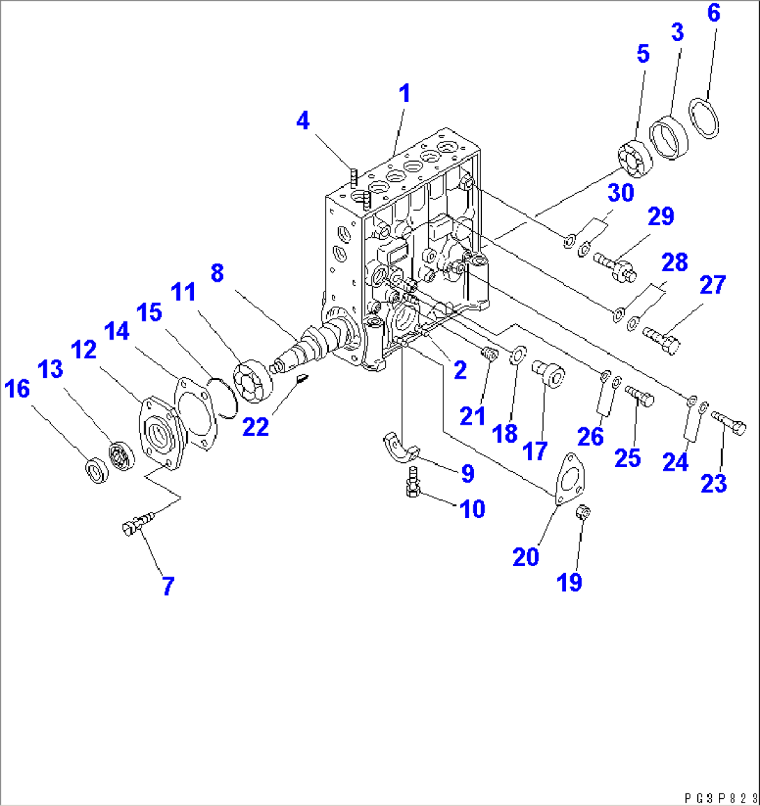 FUEL INJECTION PUMP (PUMP) (1/2) (INNER PARTS)(#74801-)