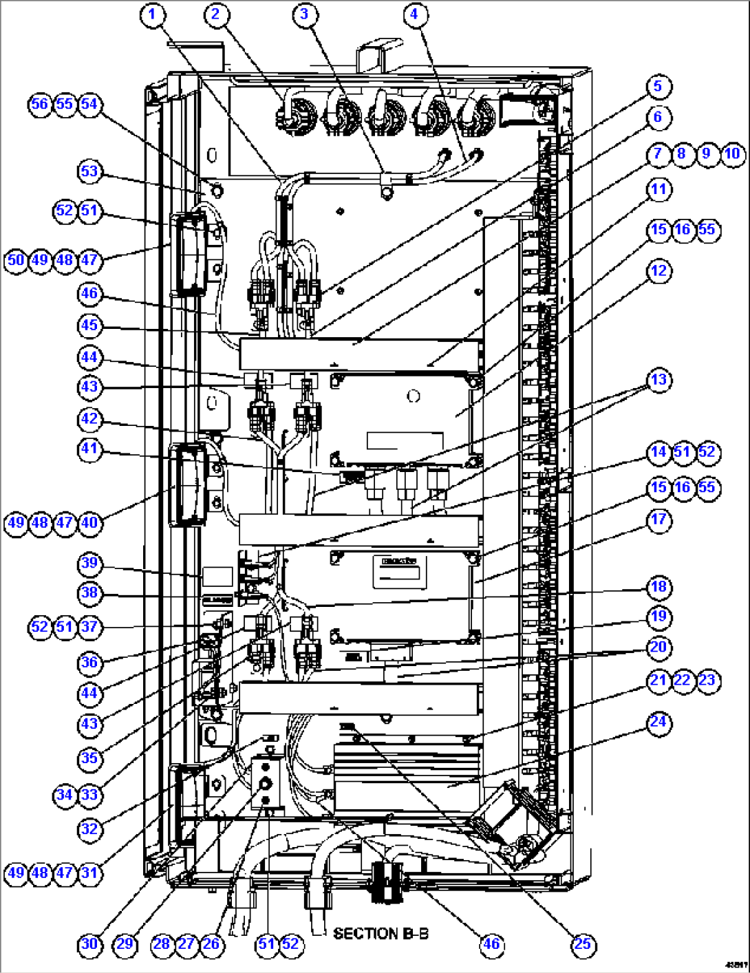 AUXILIARY CONTROL CABINET COMPONENTS - LH WALL
