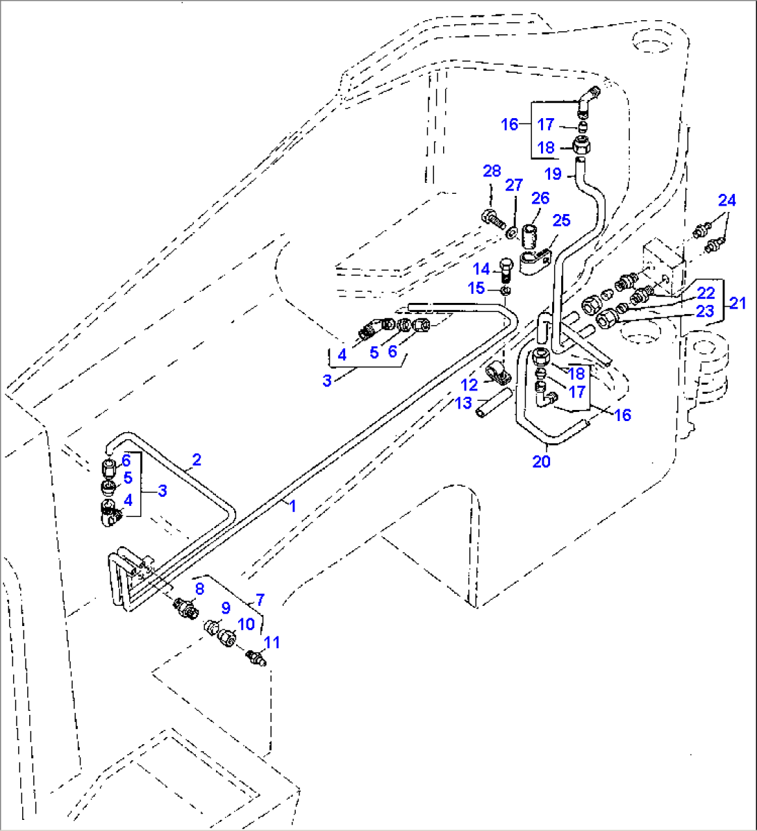 REAR FRAME, LUBRICATION PIPE