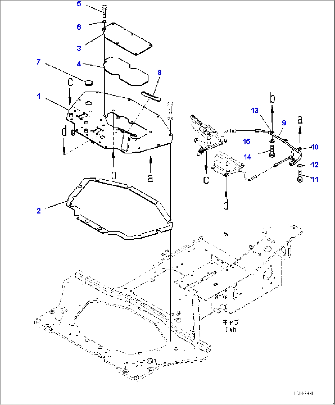 ROPS Cab, Floor Frame Inside Cover (#80001-80064)