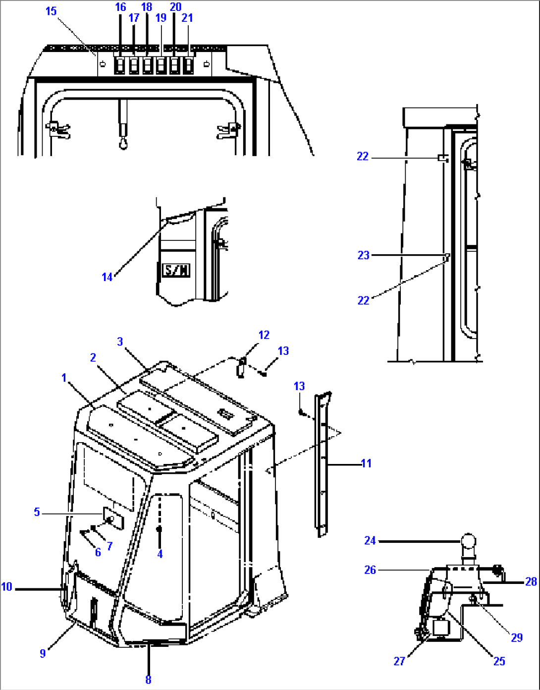 ROPS CAB INTERIOR TRIM - S/N N/A AND UP